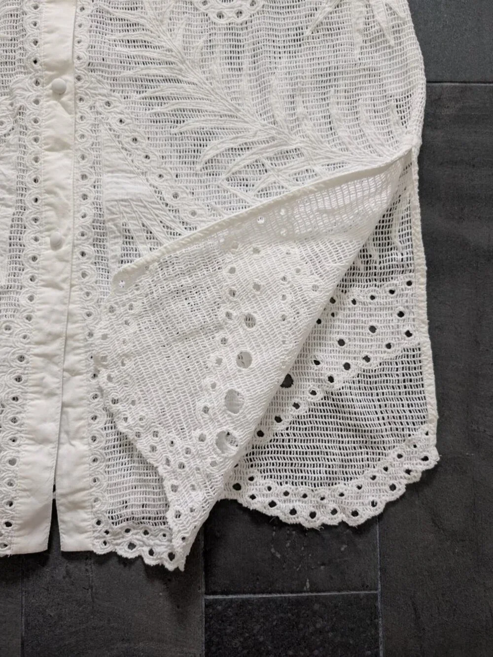 ALLSAINTS Meria Broderie midi dress - 10 - white - Picture 7 of 11
